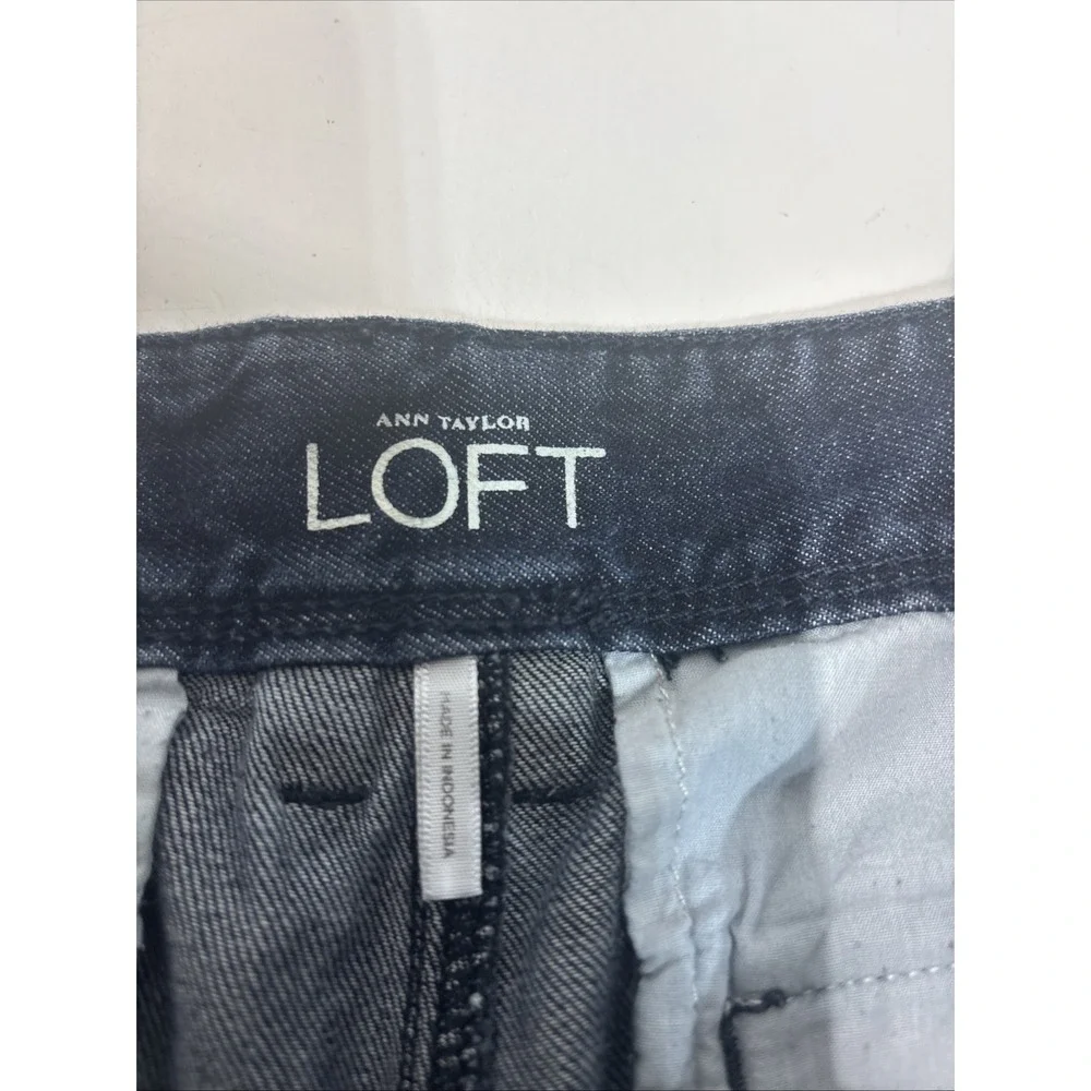 Ann Taylor LOFT The Riviera Short Dark Wash Chino Denim Blue Cotton Size 6